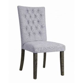 21" X 25" X 45" 2 piece Gray Fabric And Gray Oak Side Chair