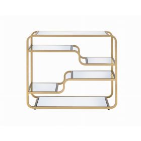 Modern yet Retro Gold And Glass Bar Table