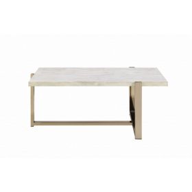 43" X 26" X 18" Chrome And White Metal Tube Coffee Table