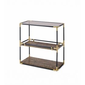44" X 16" X 28" Black Solid Wood Leg Console Table