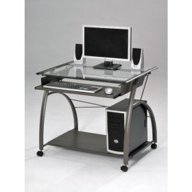 32" X 24" X 30" Pewter Metal Tube Computer Desk