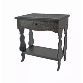 14" x 28" x 29" Black, 1 Drawer, Vintage, Wooden - Accent Table