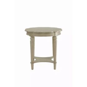 24" X 24" X 24" Antique White Solid Wood End Table