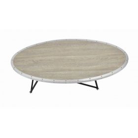 46" X 23" X 15" Weathered Gray Oak Particle Board Coffee Table