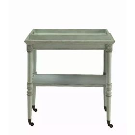 30" X 18" X 32" Antique Green Mdf Tray Table