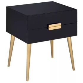 20" X 16" X 24" Black And Gold Metal End Table