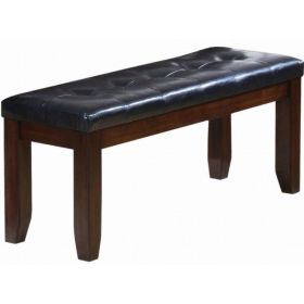 48" X 17" X 20" Black  And Espresso Elegant Bench