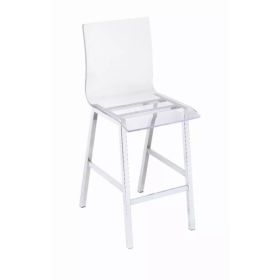 19" X 16" X 39" Acrylic And Chrome Counter Height Chair