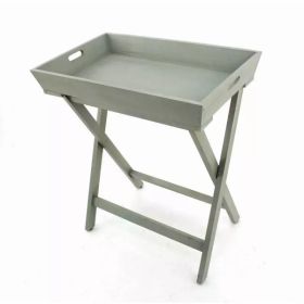 15.5" x 26" x 30" Gray/Light Blue, Wooden - Serving Table