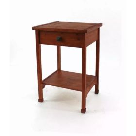 15" x 18" x 24" Cherry, 1 Drawer, Rustic Wooden - Accent Table