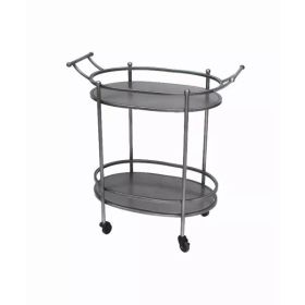 15" x 28" x 31" Bronze Antique Oval  Service Cart