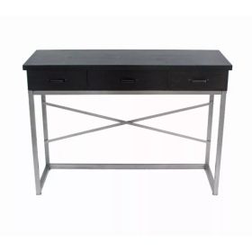 16" x 45" x 32" Charcoal 3 Drawer  Console Table